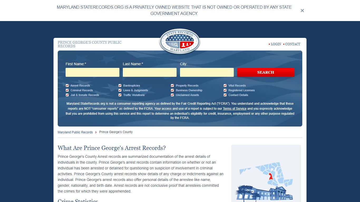 Prince George's County Arrest, Court, and Public Records | StateRecords.org